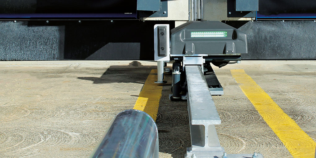 Automatic truck wheel locking using an Asa Systems wheel restraint.